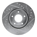 R1 99-01 Infiniti I30 Front Left Drilled & Slotted Silver Brake Rotor