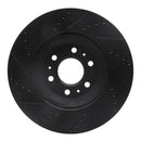 R1 04-09 Cadillac SRX Front Right Drilled & Slotted Black Brake Rotor