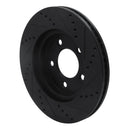 R1 04-08 Chrysler Pacifica Front Left Drilled & Slotted Black Brake Rotor