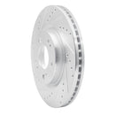 R1 04-12 Mitsubishi Eclipse Front Left Drilled & Slotted Silver Brake Rotor