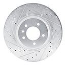 R1 20-25 Land Rover Defender 90 Front Left Drilled & Slotted Silver Brake Rotor