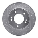 R1 11-25 Hyundai Veloster Rear Drilled & Slotted Silver Brake Rotor Set