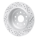 R1 18-25 Jeep Wrangler Rear Left Drilled & Slotted Geo-Carbon Rotor