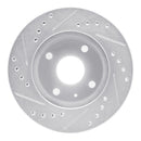 R1 90-01 Ford Escort Front Left Drilled & Slotted Silver Brake Rotor