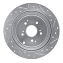 R1 01-08 Acura MDX Rear Left Drilled & Slotted Silver Brake Rotor