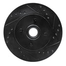 R1 87-93 Ford Mustang Front Right Drilled & Slotted Black Brake Rotor