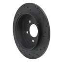 R1 05-08 Ford Escape Rear Left Drilled & Slotted Black Brake Rotor