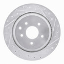 R1 07-15 Infiniti G37 Rear Right Drilled & Slotted Silver Brake Rotor