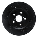 R1 18-22 Toyota C-HR Front Left Drilled & Slotted Black Brake Rotor