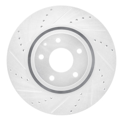 R1 16-25 Mazda CX-5 Front Left Drilled & Slotted Silver Brake Rotor