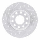 R1 00-08 Audi A4 (USA/Canada) Rear Right Drilled & Slotted Silver Brake Rotor
