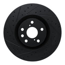 R1 11-25 Lexus IS200T Left Front Drilled & Slotted Black Brake Rotor