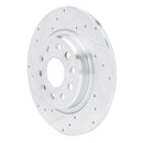 R1 22-25 Jeep Grand Cherokee Rear Left Drilled & Slotted Silver Brake Rotor