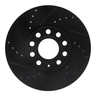 R1 92-08 Audi A4 (Mexico) Front Left Drilled & Slotted Black Brake Rotor