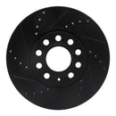 R1 92-08 Audi A4 (Mexico) Front Left Drilled & Slotted Black Brake Rotor