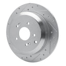 R1 07-12 Hyundai Veracruz Rear Left Drilled & Slotted Silver Brake Rotor