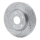 R1 12-16 Honda CR-V Front Drilled & Slotted Silver Brake Rotor Set