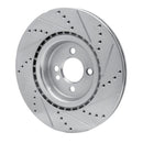 R1 09-14 Mini Cooper (Excl Clubman) Front Left Drilled & Slotted Silver Brake Rotor