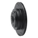 R1 05-09 Subaru Impreza Rear Right Drilled & Slotted Black Brake Rotor