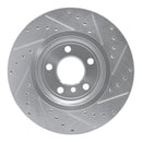 R1 04-10 BMW X3 Front Left Drilled & Slotted Silver Brake Rotor