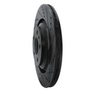 R1 07-11 Audi S6 Rear Right Drilled & Slotted Black Brake Rotor