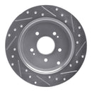 R1 07-09 Hyundai SANTA FE Rear Left Drilled & Slotted Silver Brake Rotor