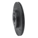 R1 09-14 Mini Cooper (Excl Clubman) Front Right Drilled & Slotted Black Brake Rotor