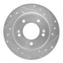 R1 17-24 Hyundai Elantra Front & Rear Drilled & Slotted Silver Brake Rotor Set