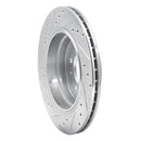 R1 91-95 BMW 540I Rear Right Drilled & Slotted Silver Brake Rotor