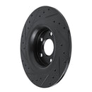 R1 18-25 Volvo XC60 Rear Right Drilled & Slotted Black Brake Rotor