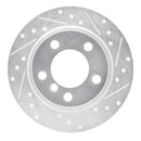 R1 11-16 Mini Cooper Paceman Rear Right Drilled & Slotted Silver Brake Rotor
