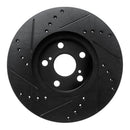 R1 94-99 Toyota Celica Front Right Drilled & Slotted Black Brake Rotor