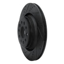 R1 17-24 Maserati LeVante Rear Left Drilled & Slotted Black Brake Rotor