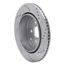 R1 08-12 Land Rover LR2 Rear Left Drilled & Slotted Silver Brake Rotor