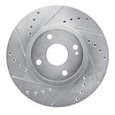 R1 01-05 Mazda Miata Front Left Drilled & Slotted Silver Brake Rotor