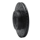 R1 13-25 Cadillac ATS Front Left Drilled & Slotted Black Brake Rotor