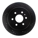 R1 15-20 Chevrolet Colorado Rear Right Drilled & Slotted Black Brake Rotor