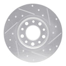 R1 14-22 Chrysler 200 Rear Left Drilled & Slotted Silver Brake Rotor
