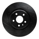 R1 12-21 Tesla S Front & Rear Drilled & Slotted Black Brake Rotor Set