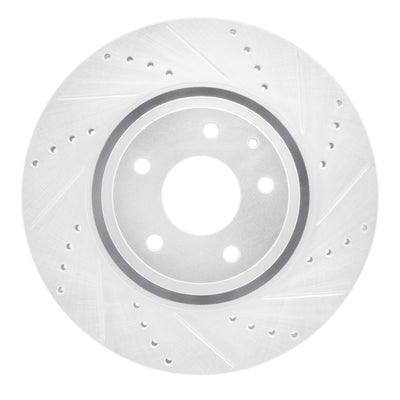 R1 16-25 Mazda 6 Front Right Drilled & Slotted Silver Brake Rotor
