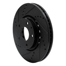 R1 16-25 Mazda CX-5 Front Left Drilled & Slotted Black Brake Rotor