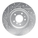 R1 91-01 BMW 850I Rear Right Drilled & Slotted Silver Brake Rotor