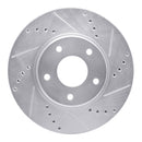 R1 02-17 Infiniti Q45 Front Right Drilled & Slotted Silver Brake Rotor