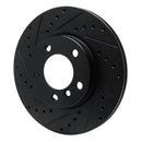 R1 11-16 Mini Cooper Paceman Front Left Drilled & Slotted Black Brake Rotor