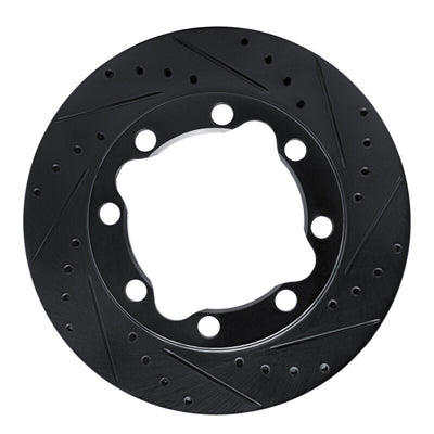 R1 92-00 Chevrolet K3500 Front Right Drilled & Slotted Black Brake Rotor