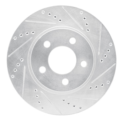 R1 2001-2011 Ford Explorer Sport Front Right Drilled & Slotted Silver Brake Rotor