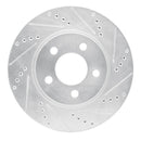 R1 2001-2011 Ford Explorer Sport Front Right Drilled & Slotted Silver Brake Rotor