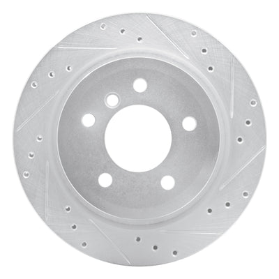 R1 09-16 BMW Z4 Rear Right Drilled & Slotted Silver Brake Rotor