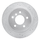 R1 09-16 BMW Z4 Rear Right Drilled & Slotted Silver Brake Rotor
