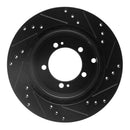 R1 93-99 Dodge STEALTH Rear Left Drilled & Slotted Black Brake Rotor